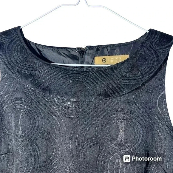 Target limited  Editionblack collared shaded geometric jacquard dress size 10 - Picture 4 of 5